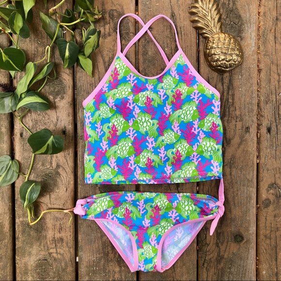 Lilly Pulitzer Other - {Lilly Pulitzer} Fish & Coral Girls Two-piece Swim